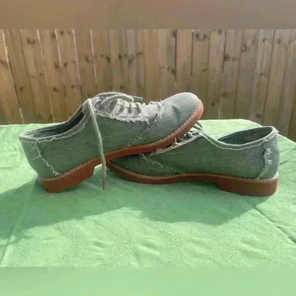 Banana Republic Men’s‎ Size 7 / 8.5 Women’s Gray Cloth Shoes Canvas Lace Up - Picture 6 of 8